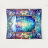 Sierlijk gebrandschilderd glas patroon achtergrond wandkleed (Voorkant (horizontaal))