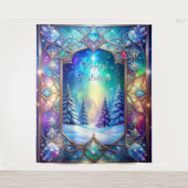 Sierlijk gebrandschilderd glas patroon achtergrond wandkleed (Voorkant)