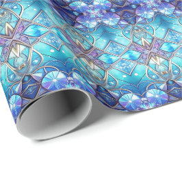 Sierlijk Gebrandschilderd Glas Patroon Inpakpapier