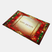 Sierlijk Gebrandschilderd Glas Patroon Kerstmat Deurmat (Schuin)