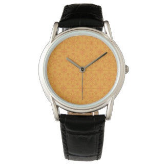 Sierlijk geel mandala geometrisch patroon horloge