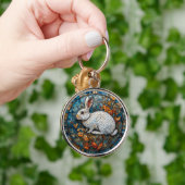 Sierlijk gekleurd glas met konijn sleutelhanger (Hand)