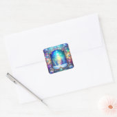 Sierlijk gekleurd glas patroon feestelijke sticker (Envelop)