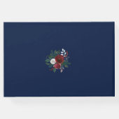 Sierlijk geometrisch burgundy marineblauw bloemig  gastenboek (Achterkant)