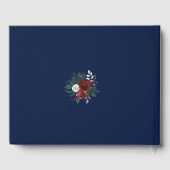 Sierlijk geometrisch burgundy marineblauw bloemig  gastenboek (Achterkant)