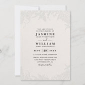 Sierlijk Geprägde Vintage Elegante QR Code Bruilof Kaart (Voorkant)