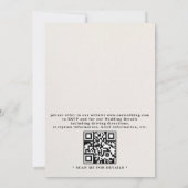 Sierlijk Geprägde Vintage Elegante QR Code Bruilof Kaart (Achterkant)