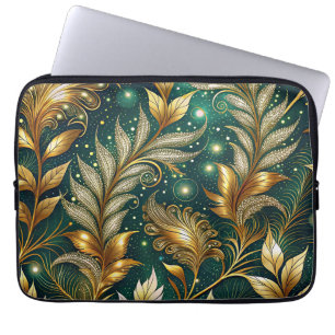 Sierlijk glanzende bladeren laptop sleeve