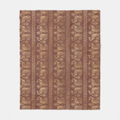 Sierlijk Goud Pauw Patroon Fleece Deken (Voorkant)