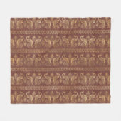 Sierlijk Goud Pauw Patroon Fleece Deken (Voorkant (Horizontaal))