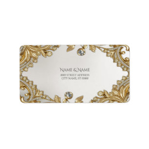 Sierlijk gouden adreslabel etiket