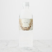 Sierlijk Gouden Bloem Waterfles Label Etiket (Voorkant)