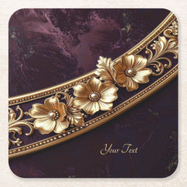 Sierlijk gouden bloemen papier coaster kartonnen onderzetters