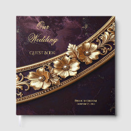 Sierlijk Gouden Bloemengastenboek Gastenboek