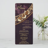 Sierlijk Gouden Bloemmenu Menu (Staand voorkant)