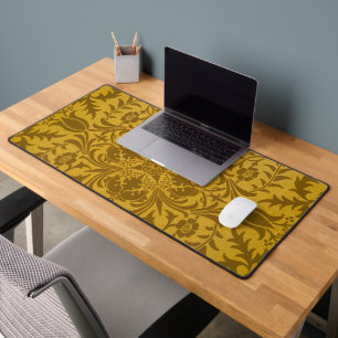 Sierlijk gouden bloempatroon met symmetrisch bureaumat