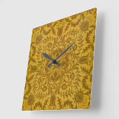 Sierlijk gouden bloempatroon met symmetrisch vierkante klok (Hoek)