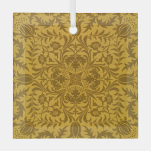 Sierlijk gouden bloempatroon met symmetrische glas ornament