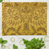 Sierlijk gouden bloempatroon met symmetrische theedoek (Gevouwen)