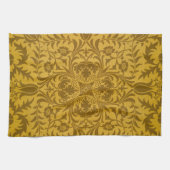 Sierlijk gouden bloempatroon met symmetrische theedoek (Horizontaal)