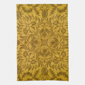 Sierlijk gouden bloempatroon met symmetrische theedoek (Verticaal)