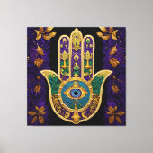 Sierlijk Gouden Derde Oog Hamsa Canvas Afdruk (Voorkant)