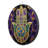 Sierlijk Gouden Derde Oog Hamsa Dartbord (Voorkant Rechts)