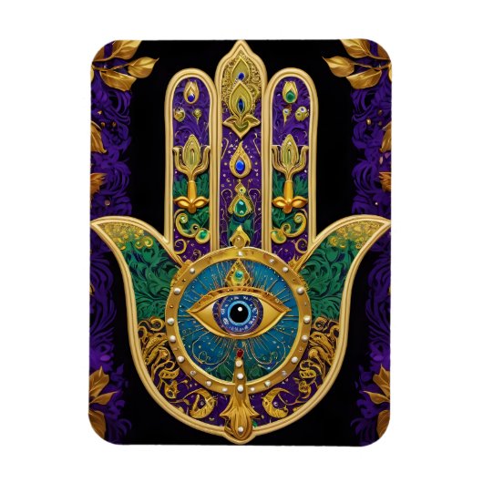 Sierlijk Gouden Derde Oog Hamsa Magneet (Verticaal)