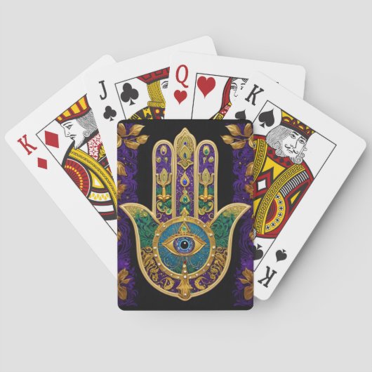 Sierlijk Gouden Derde Oog Hamsa Pokerkaarten (Achterkant)