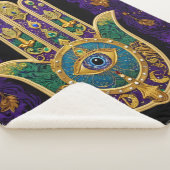 Sierlijk Gouden Derde Oog Hamsa Sherpa Deken (3/4)