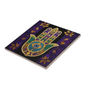 Sierlijk Gouden Derde Oog Hamsa Tegeltje (Zijkant)