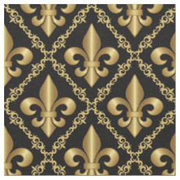 Sierlijk Gouden Fleur-de-Lis Patroon Stof