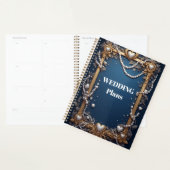 Sierlijk gouden frame met parels en hartaccenten planner (Display)
