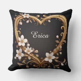 💛 Sierlijk Gouden Hart Romantische Elegante Trouw Kussen