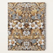 Sierlijk gouden witte bloem bruiloftsplanner planner (Achterkant)