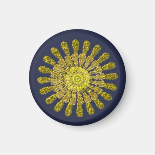 Sierlijk gouden zonnesymbool magneet (Voorkant)