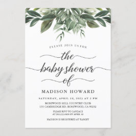 sierlijk groen Baby shower Kaart