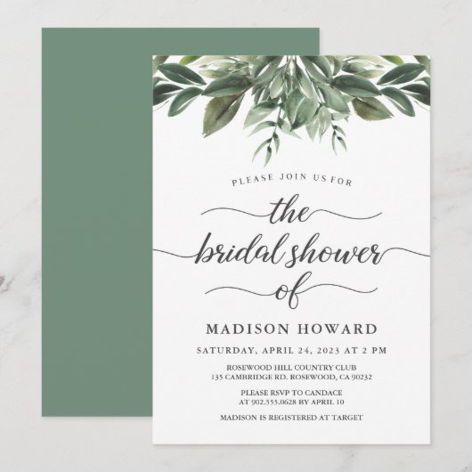 sierlijk groen Vrijgezellenfeest Kaart (Voorkant / Achterkant)