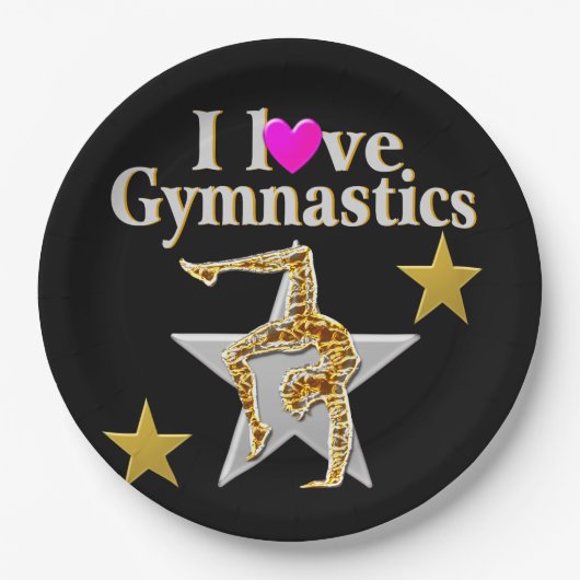 SIERLIJK GYMNASTMEISJE PAPIEREN BORDJE (Voorkant)