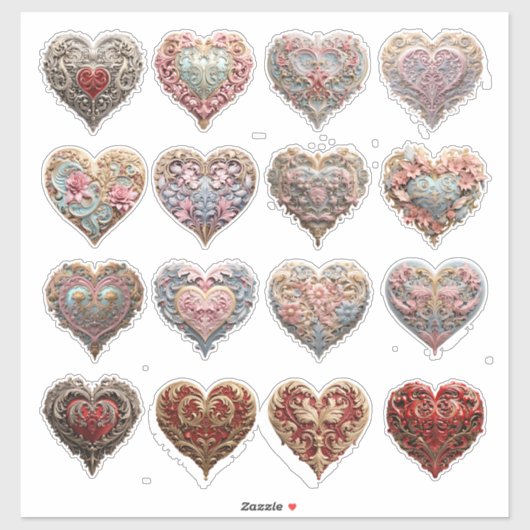 Sierlijk Hart Sticker (Vel)