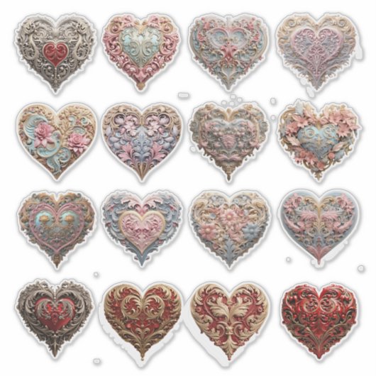 Sierlijk Hart Sticker (Voorkant)