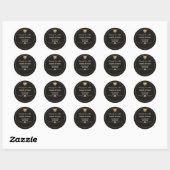 🌹 Sierlijk Hart Trouwfeest Kunst 👑 Ronde Sticker (Vel)