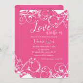 Sierlijk heet roze kaart (Voorkant / Achterkant)