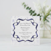 Sierlijk helder paars en zilver na de bruiloft kaart (Staand voorkant)