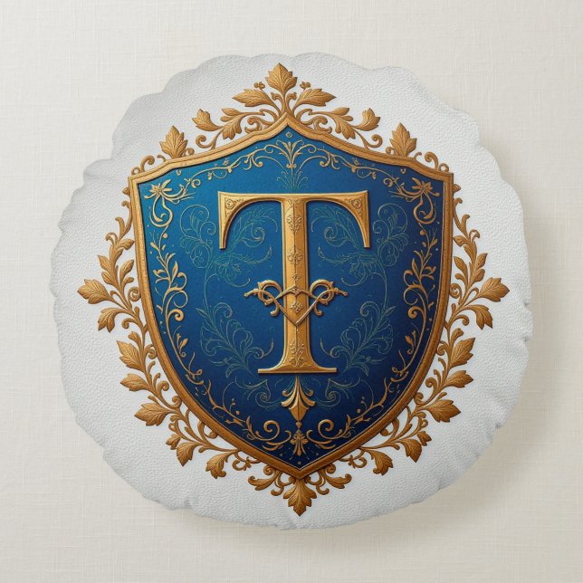 Sierlijk Heraldisch Schild Rond Kussen (Voorkant)