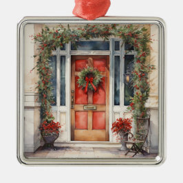  SIERLIJK INGERICHTE KERSTDEUR METALEN ORNAMENT