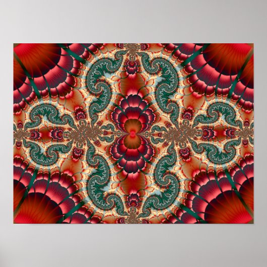 Sierlijk Kaleidoscoop Patroon Poster (Voorkant)