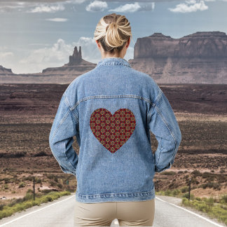 Sierlijk Kersenbloesempatroon Spijkerjack Denim Jacket