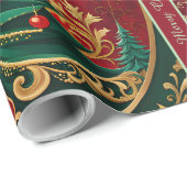 Sierlijk kerstcadeaupapier met tekst cadeaupapier (Rol Hoek)