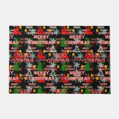 Sierlijk Kerstmis Tekstpatroonontwerp Deurmat (Voorkant)